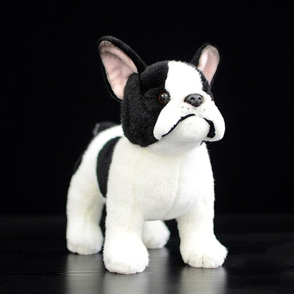 ZHONGXIN MADE Simulation French Bulldog Plush Toy - Realistic 12" Standing French Bulldog Pet Dog Stuffed Animal Cute Dog Puppy Plushie Toy, Unique Plush Gift Collection for Kids