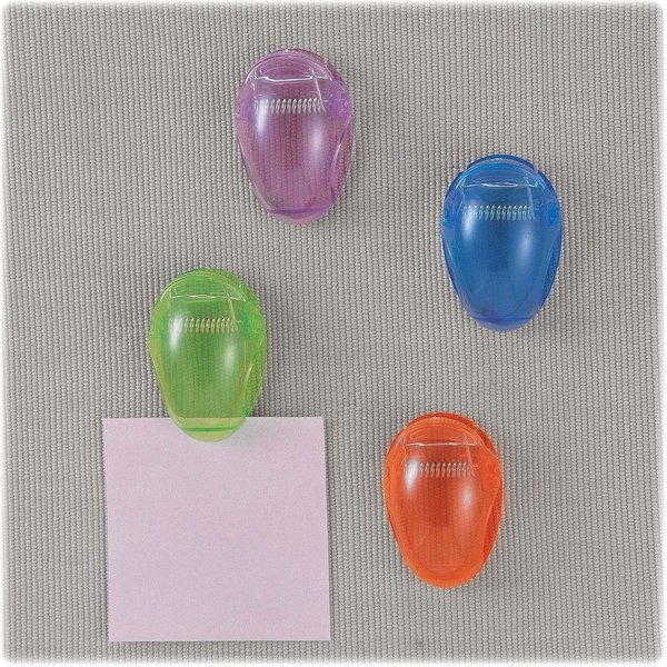 Officemate Standard Cubicle Clips, Assorted Translucent Colors, Pack of 4 (30172)