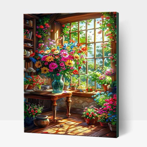 Perycoomly Paint by Numbers Kit for Adults, DIY Acrylic Flowers Room Paint by Numbers Kit for Beginner, Watercolor Painting by Number Kit for Home Decor - 16"x20"