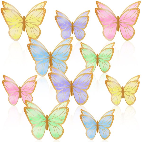 Yexiya 15 Pieces Golden Butterfly Table Centerpiece Butterfly Birthday Party Decorations Butterfly Table Toppers Centerpieces Butterfly Theme Party Decor for Birthday Shower Party Supplies