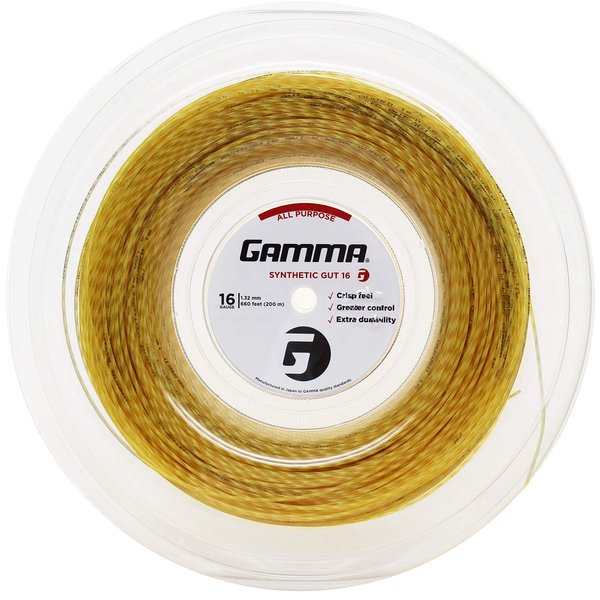 Gamma Sports 16g Synthetic Gut Tennis String Reel, 720', Gold