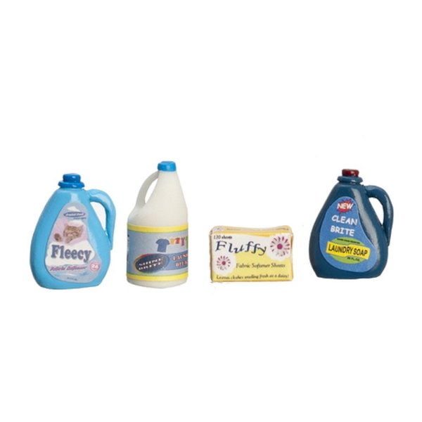 Melody Jane Dollhouse Modern Washing Machine Detergents Laundry Accessory Set