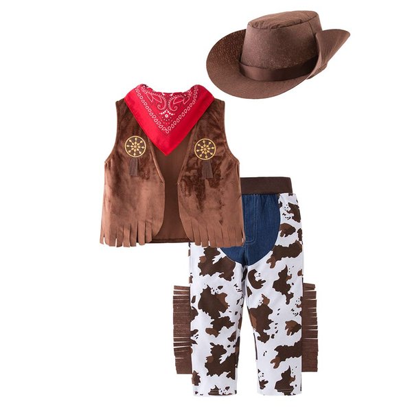 LXKIKMM May's Baby Western Cowboy Style Kids Costume Set Cosplay Costume 6-7 Years