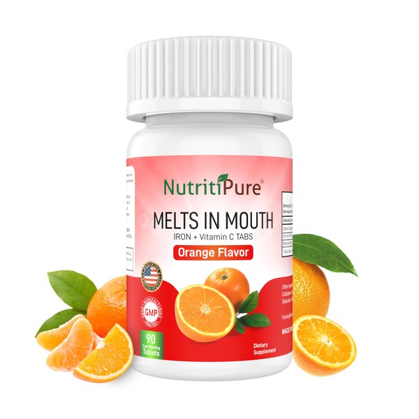 Chewable Iron Supplement (Carbonyl Iron 18 mg with Vitamin C 30 mg) Tablet in Orange Flavor 90 Count (1)