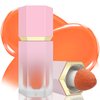 BEFIVECOK Liquid Blush for Cheeks, Soft Cream Blush with Cushion Applicator, Dewy Finish Matte Velvet Texture, Natural-Looking, High-Pigmented Blendable, Long-Wearing Skin Tint Blush Makeup | #05 ENERGETIC-Coral Orange