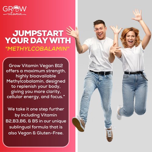 Vegan B12 Complex Liquid Sublingual Drops - Premium Methylcobalamin Supplement for Stronger Hair Skin & Nails Vitamin b12 b6 b5 b3 & b2 Natural Energy Boost, Immune System & Mental Focus Support