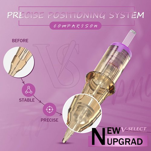 EZTAT2 Tattoo Cartridge Needles - 20Pcs #10 (1RL) Permanent Makeup SMP Bugpin Round Liner 0.30mm Microblading Hair Scalp for Tattoo Pen Rotary Machine Supply - V-SELECT