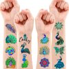 Peacock Temporary Tattoos - 80PCS Indian Festival Themed Stickers for Kids Birthday Party Supplies, Decorations, Favors, and Prizes - Cute Gifts for Boys and Girls