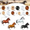 100 Pieces Horse Balloons Cowboy Party Decorations 40 Inches Horse Shaped Aluminum Foil Balloon Latex Balloons Horse Themed Garland Arch Kit for Birthday Baby Shower (Brown,Cowboy)