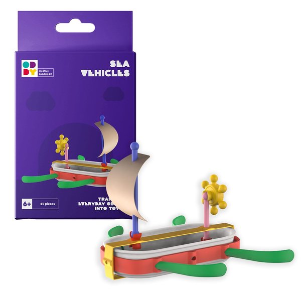 Oddy Sea Vehicles Minipack Creative Building Kit - Eco-Friendly STEM Toy Set for Kids 6+