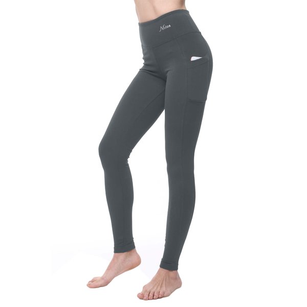 Nirlon Women's Leggings with Pockets High Waisted Workout Yoga Pants (M, Graphite)