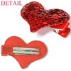 Red Heart Hair Clip Valentines Love Glitter Sequin Heart Shape Hair Barrettes Glitter Hair Clip for Girls Women Valentines Hair Accessories for Party Wedding Gift