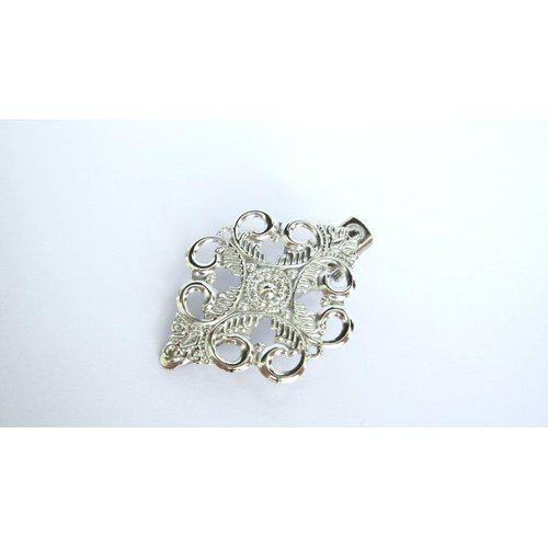 Generic Small silver flower leaves hair alligator clip bridal clip fine thin hair