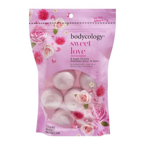Bodycology Sweet Love Bath Soak Fizzies Bombs 8-2.1 Oz Balls