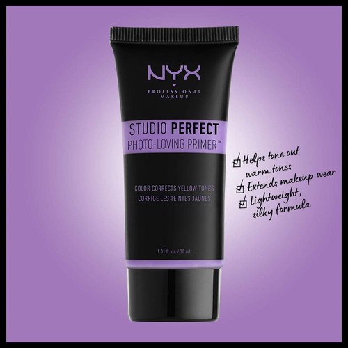 NYX PROFESSIONAL MAKEUP Studio Perfect Primer, Vegan Face Primer - Lavender (Color-Correcting)