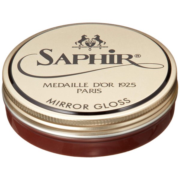 SAPHIR Medaille d’Or Mirror Gloss - Natural Wax Polish for Leather Shoes & Boots - Light Brown