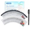 Serfeymi 48 Pcs Zippered Pill Pouches Organizer Plastic Bags 3 X 3 Inches 12 mil Self Sealing with Slide Lock Writable Label Translucent Travel Medicine Storage Bag Case and 1 Pc Marker-Black+White