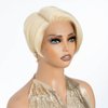 DÉBUT Human Hair Pixie Wig Side Part Lace Front Wigs with Side Fringe Swept Bangs Short Pixie Cut Wig 613 Color