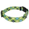 Country Brook Petz - Deluxe Margarita Argyle Dog Collar - Made in The U.S.A. - Plaid and Argyle Collection Featuring Charming Designs (1 Inch, Medium)