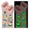 Partywind 290 Styles (30 Sheets) Luminous Space Tattoos for Kids Party Decorations, Glow Outer Space Party Supplies Favors with Astronaut/Rocket/Planet, Kids Games for Glow Party