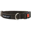 Cotton Web Adjustable Dog Collar with Locking Device 4 Sizes Black (Small: Neck 11.5"-15.5"; Width 1/2")