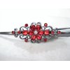 Dark silver alligator hair claw clips with flowers and crystals (Primary color: Gray)