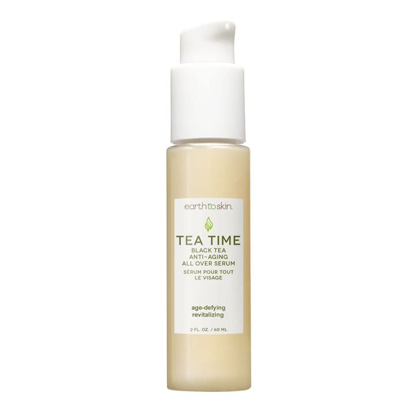 Earth To Skin Tea Time Black Tea Anti-Aging All Over Serum with Kombucha, Firm & Hydrate for Face, Neck & Eye Area (2.0 Fl Oz)