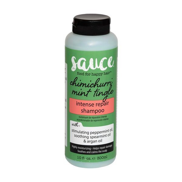 SAUCE BEAUTY Intense Repair Shampoo - Chimichurri Mint Tingle Hair Repair Shampoo - Hydrating Shampoo for Damaged Hair - Paraben and Sulfate-Free Hair Shampoo With Argan & Peppermint Oil (10 Fl Oz)
