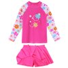 BAOHULU Girl's Two-Piece Long Sleeve Swimsuits UPF50+ Rash Guard Set Kids Bathing Suit S323_HotPink_6A