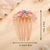 Aimimier Flower Crystal French Hair Comb Luxury Rhinestone Gem Side Combs Long Teeth Hair Pins Styling Hair Accessories for Women Girls(Colorful)