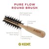 KENT Round Brush for Blow Drying, LPF4, Vented, FSC Certified Beech Wood, Natural Boar Bristle and Nylon, 8.75x1.75x0.6 inches, Black, Unisex, Short Fine Hair