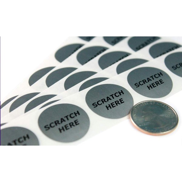 My Scratch Offs 100 Pack Silver Round with “Scratch Here” Scratch Off Sticker Labels 1 Inch DIY Crafts Invitations Pregnancy Announcement Business