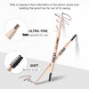 Organic Eyebrow Pencil Makeup， Medium Brown,Waterproof Eyebrow Pencil，Dual-Sided Eyebrow Brush For It Face Makeup Cosmetics (102 Soft Brown)