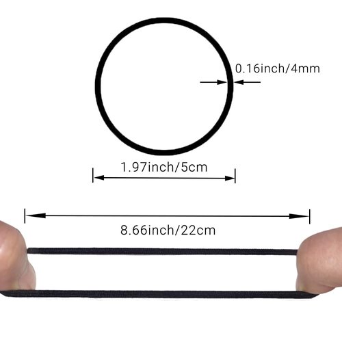 50 PCS Black Hair Ties Hair Elastic Band for Thick and Curly Hair Ponytail Holders for Women or Men