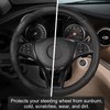 SEG Direct Car Steering Wheel Cover for All Standard-Size Steering Wheels with 14 1/2 inches - 15 inches Outer Diameter, Black Microfiber Leather