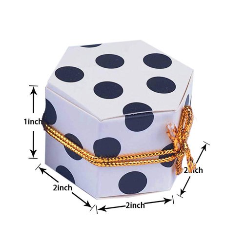 Aimto Black and White Favor Boxes Treat Boxes Party Candy Boxes With Tags And Rope - 2"x 2"x 1"-50Pcs