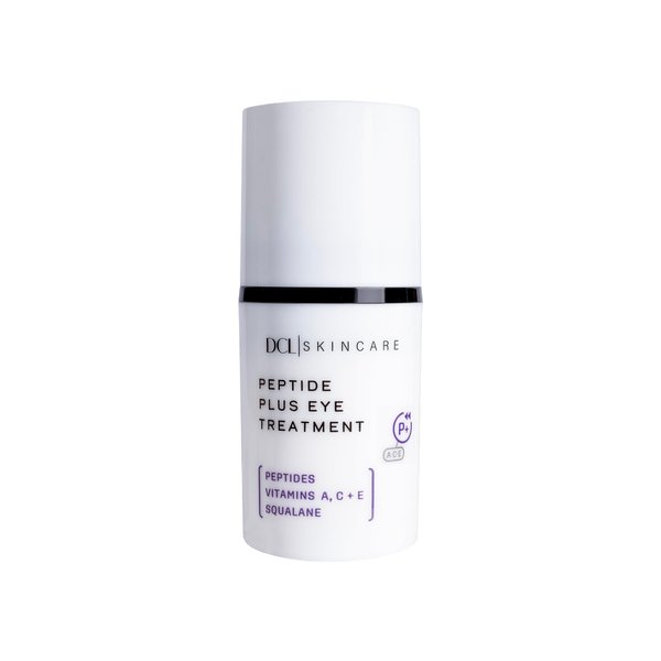 DCL Skincare Peptide Plus Eye Treatment Anti-Aging Moisturizer to diminish wrinkles, eye puffiness and dehydration with Squalane and Ceramides 0.5 Fl Oz