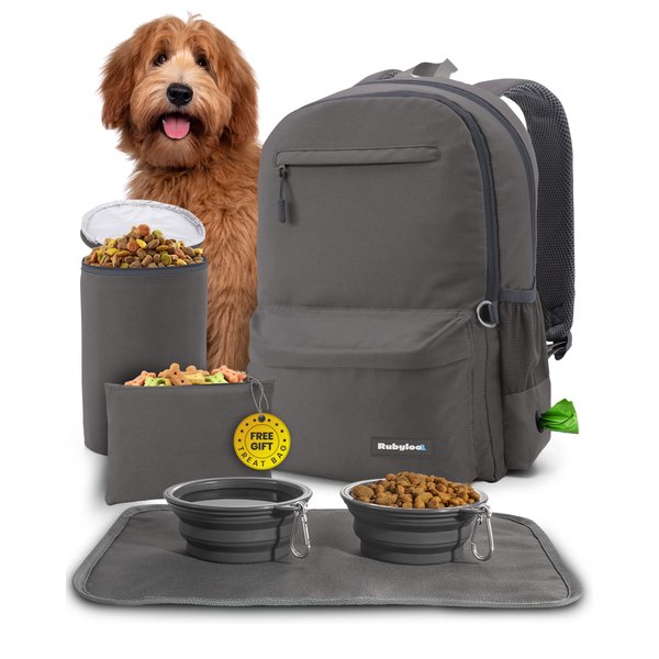 The Original Doggy Bag™ Backpack by Rubyloo - Backpack for Dog Supplies - Gift for Dog Owners and Dog Parents - Dog Travel Bag with 2 BPA-Free Travel Dog Bowls, Treat Bag, Food Container, Placemat