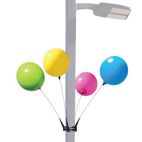 Balloon Bobber - Weatherproof Reusable Seamed Balloon 4-Pack Light Pole Kit - Helium Free Plastic Outdoor Balloons