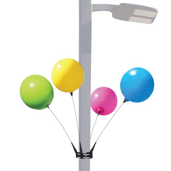 Balloon Bobber - Weatherproof Reusable Seamed Balloon 4-Pack Light Pole Kit - Helium Free Plastic Outdoor Balloons