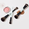 Jessup Face Makeup Brushes Blue 3pcs Double Ended Makeup Brush for Foundation Contour Blush Highlight and Concealer Brush, Premium Synthetic Brush Set T503
