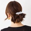 WHAVEL 2PCS Pearl Hair Barrettes for Women, Pearl Hair Clips Rhinestone French Barrette Hair Clips Bridal Hair Pins Decorative Hair Accessories for Women Bride (Silver)