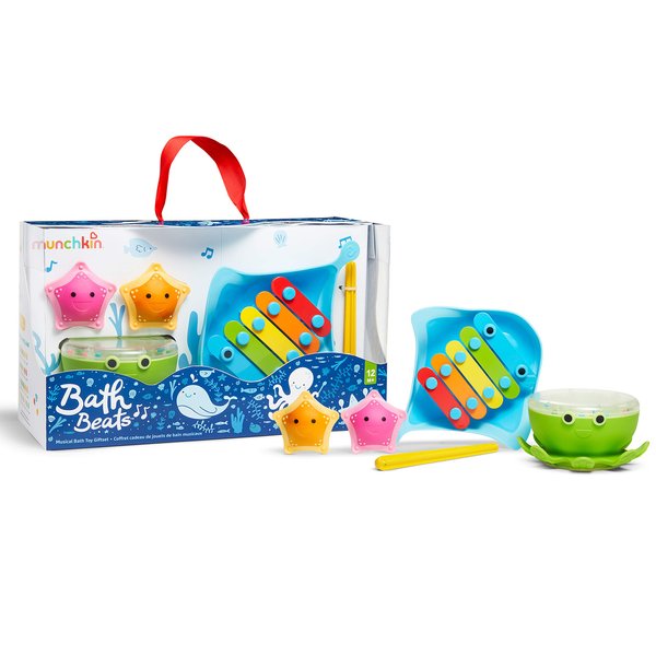 Munchkin Bath Beats Bath Toy, Musical Set Includes Xylophone, Bath Drum & Shakers, Fun for Babies, Toddlers and Kids