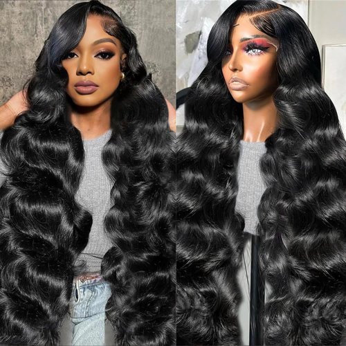 Body Wave Lace Front Wigs Human Hair Pre Plucked 13x4 HD Lace Frontal Wigs Human Hair for Black Women 180% Density Body Wave Glueless Wigs Human Hair with Baby Hair 28Inch