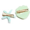 Shell Pearl Starfish Hair Clip Set for Women Girls, Acrylic Resin Alligator Hair Clips, Ladies and Girls Headwear Styling Tools Hair Accessories - Green