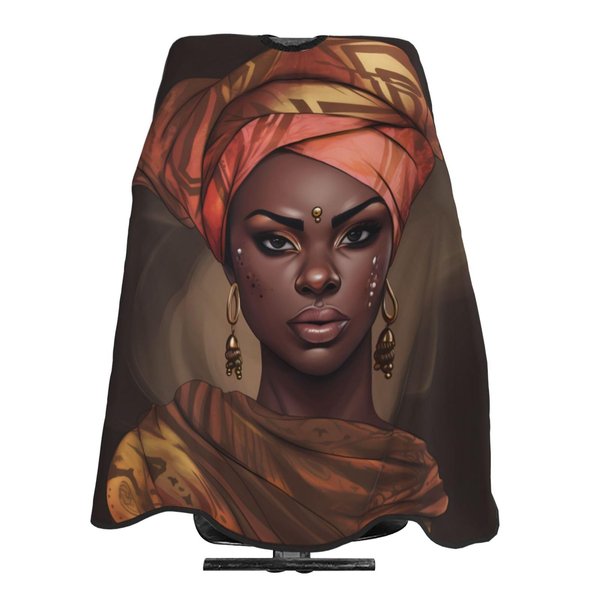 Mount Hour African Black Girl Home Hair Cutting Barber Cape Hair Salon and Dyeing Styling Cloth for Women/Men