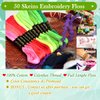 Embroidery Floss Rainbow Color 50 Skeins Per Pack Cross Stitch Threads Friendship Bracelets Floss Crafts Floss