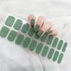 LIFOOST Gel Nail Polish Strips Glitter and Solid Color Full Cured Gel Nail Stickers 20 Extra-Long Gel Manicure Strips (Crystal Diamond Green)