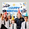 Policeman Happy Birthday Backdrop Banner Cartoon Police Car Helicopter Dog Police Theme Background Decor for Kids Boys Girls Birthday Party Favors Decorations Supplies 72x43in-BECKTEN