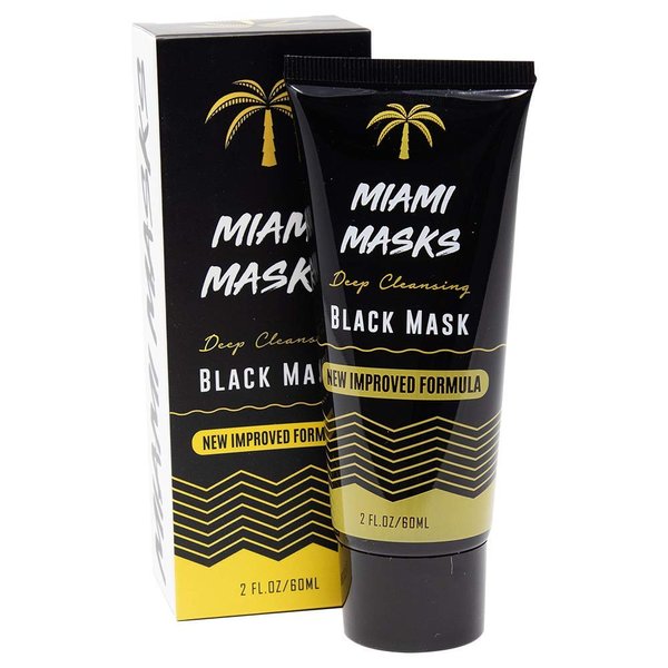 Miami Masks Blackhead Remover Bamboo Black Charcoal PeelOff Face Mask Anti-Acne Pore Minimizer Black head Remover Facial Mask All Skin Types Nose, Forehead Smoother Deep Cleansing Purifying (2 Pack)
